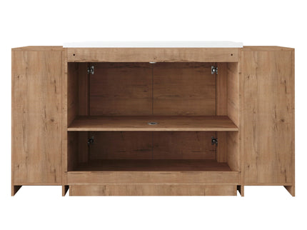 Freestanding Bathroom Vanity With Sink, 2 Small Storage Cabinets, Soft Close Doors