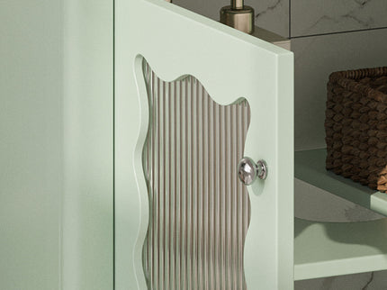 Modern Bathroom Vanity With Tempered Glass Doors