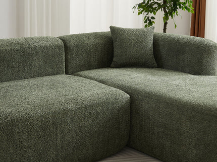 L - Shape Boneless Cloud Couch With 2 Throw Pillows For Living Room