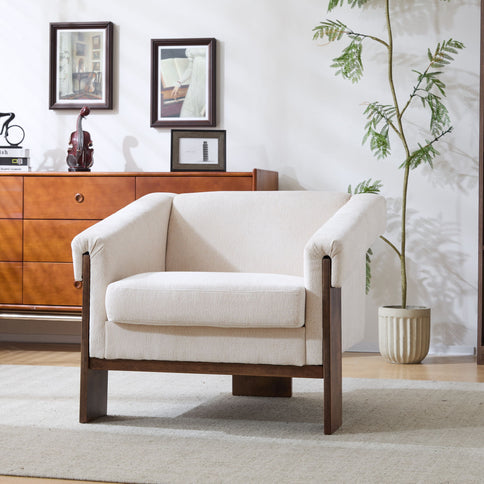 Sierra - Vintage Modern Accent Chair With Deep Cushions And Wide Armrests