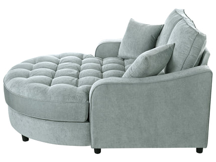 Modern Chaise Lounge Upholstered Sofa Couch With Tufted Seat And Detachable Pillows For Living Room