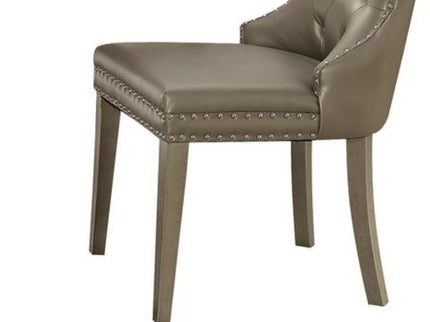 Kacela - Synthetic Leather Side Chair (Set of 2) - Champagne