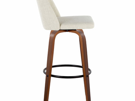 Toriano - Contemporary Fixed Height Barstool Swivel And Round Footrest (Set of 2)