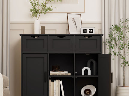 Storage Cabinets, Wooden Floor Cabinet, With Drawers And Shelves Storage Cabinets, Accent Cabinet For Living Room, Bedroom, Bathroom Furniture Home Decor