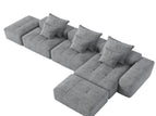 Dark Gray / 3 Seater Sofa With 2 Ottomans