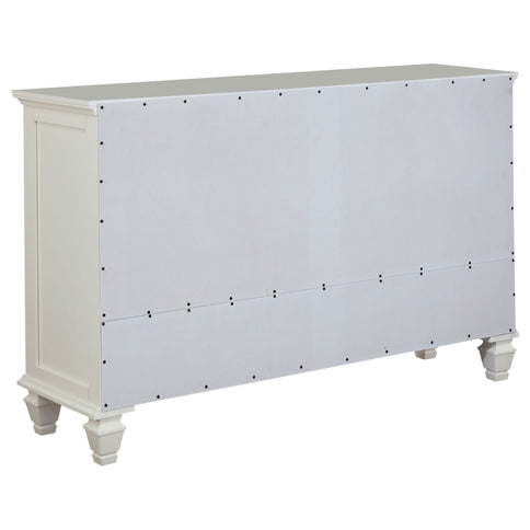 Cortina - 4 Piece Queen Bedroom Set With Ornate Panels And Storage - Cream White