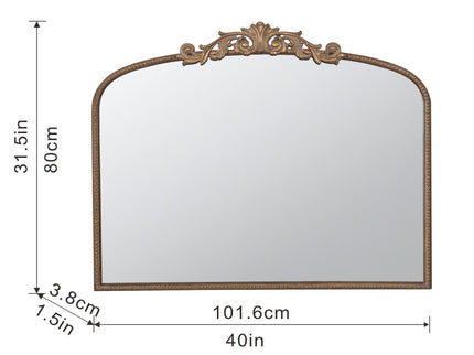 Arch Mirror, Baroque Inspired Wall Decor For Bathroom, Bedroom, Living Room