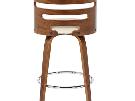 Cosini - Mid Century Modern Fixed Height Counter Stool With Footrest With Swivel (Set of 2)