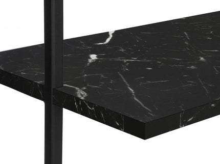 Bookshelf, Bookcase, Etagere, Ladder, 5 Tier, For Office, Marble Look Contemporary & Modern