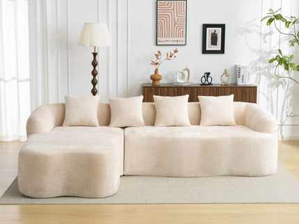 Modular L-Shape Sectional Sofa With Curved Chaise