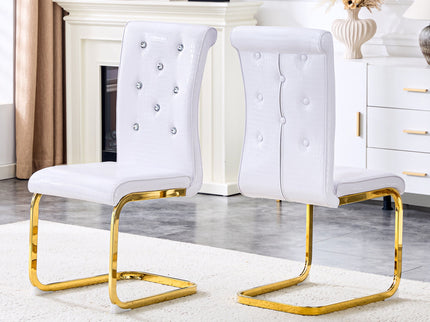 Elegant Design Alligator Skin Upholstered Dining Chairs