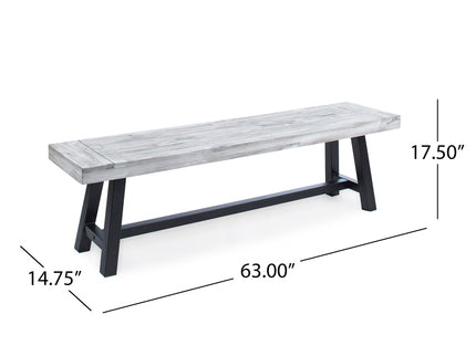 Tranquilizer - Outdoor Acacia Wood Bench With Slat Panel Design