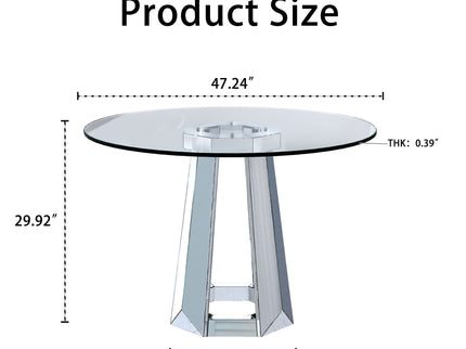 Round Dining Table For Kitchen - Silver