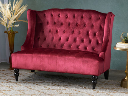 Nurturing - Upholstered Loveseat With Wing Back And Diamond Tufting