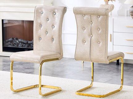 Elegant Design Alligator Skin Upholstered Dining Chairs