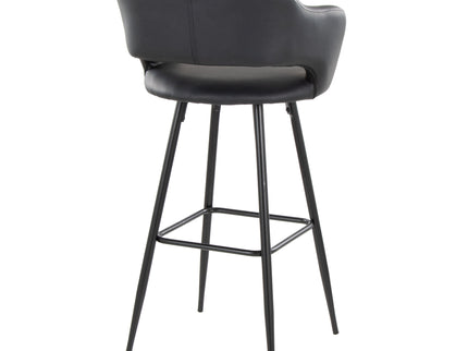 Margarite - Contemporary Fixed Height BarStool With Square Footrest (Set of 2)