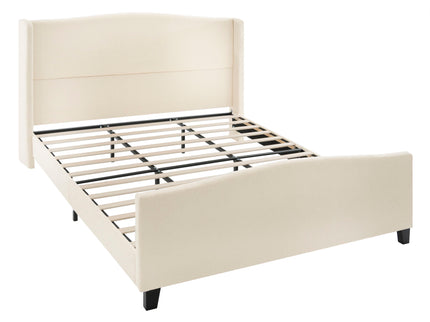 Platform Bed Frame With Tall Headboard And High Footboard
