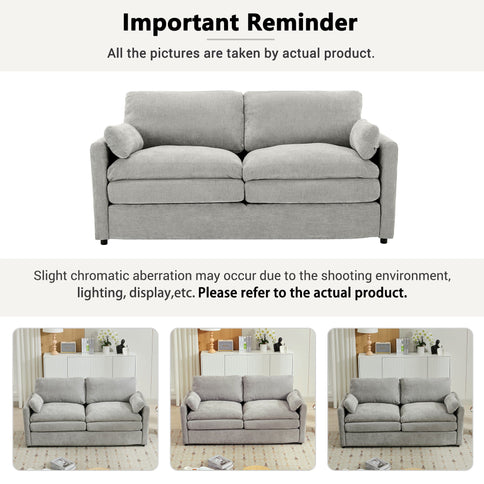 Cozy Upholstered Cushion Loveseat Sofa For Living Room