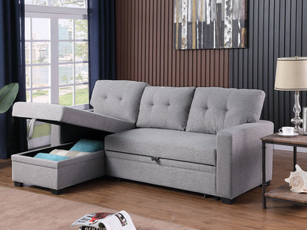 Upholstered Pull Out Sectional Sofa With Chaise