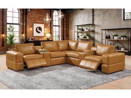 Upholstered Large Arms Sectional With Recliner Seats