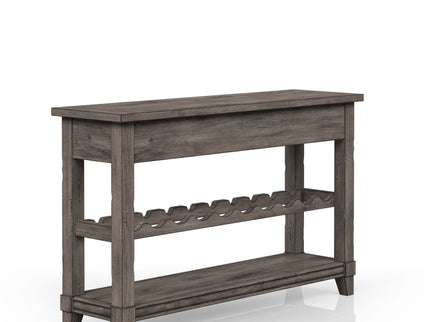Console Table With Wine Bottle Storage Storage Drawers - Gray