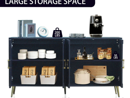 Modern Lacquered 4 Door Wooden Cabinet Sideboard Buffet Server Cabinet Storage Cabinet, For Living Room, Entryway, Hallway, Office, Kitchen And Dining Room