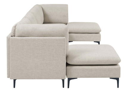 Upholstered Modular Sectional With Medium Firm Seat Cushion - Almond