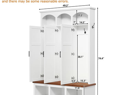 Classic Arched Design Hall Tree With 3 Hidden Storage