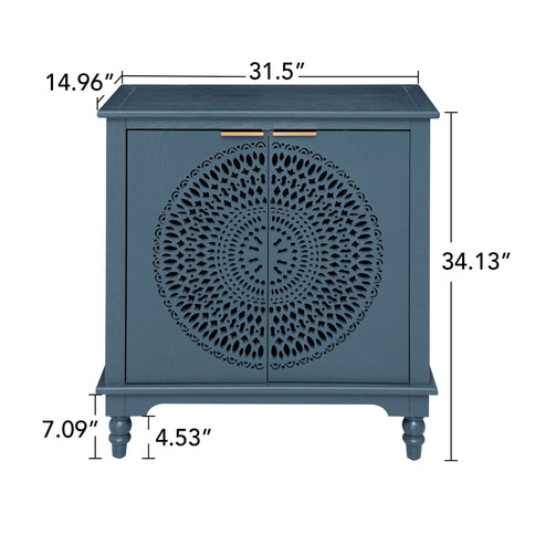 Hollow - Carved 2 Doors Accent Cabinet