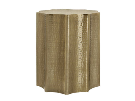 Drum Accent Side Table, Stylish Scalloped Design