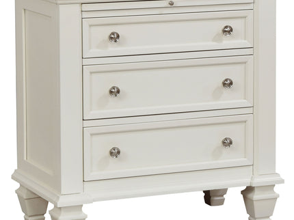 Cortina - 4 Piece Queen Bedroom Set With Ornate Panels And Storage - Cream White
