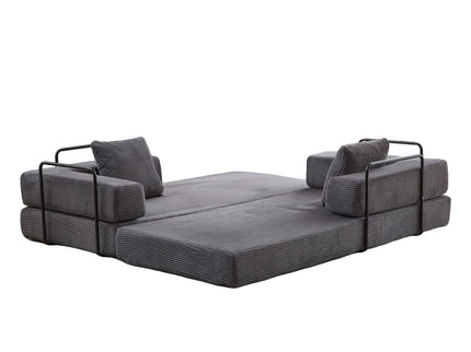 Floor Couch, Convertible Floor Sofa Bed With Pillow Back Support Armrest