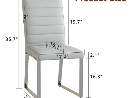 Oversized Dining Chairs (Set of 4) - Light Gray