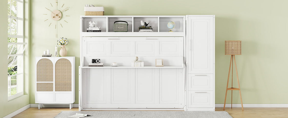 Space Saving Murphy Wall Bed With Closet And Drawers