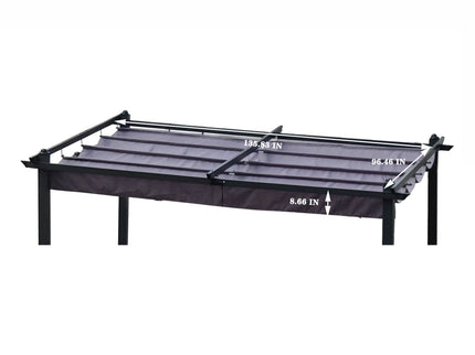 Replacement Canopy Top Cover Fabric For Outdoor Patio Retractable Pergola Sun-Shelter Canopy