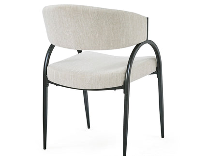 Contemporary Upholstered Dining Chairs With Metal Legs (Set of 2)