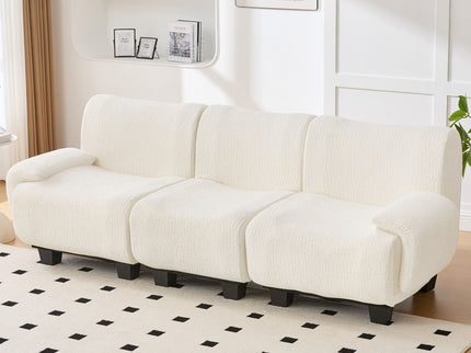 3 Seater Sofa Couch With Curved Armrests