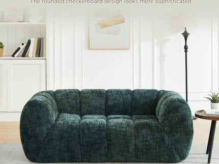 Quilted Cloud Sofa With Rounded Armrests And Piano Key Backrest Design