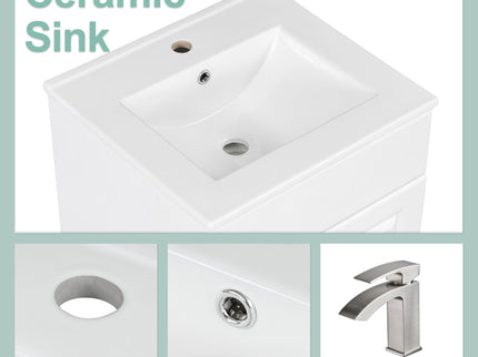 Bathroom Vanity With Sink, Cabinet With Adjustable Shelf