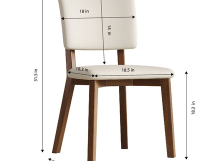 Dining Chair (Set of 2) - White / Deep Walnut