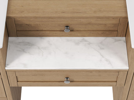 Double Sink Bathroom Vanity With Countertop, 2 Ceramic Sinks, 6 Drawers, Soft Close Design