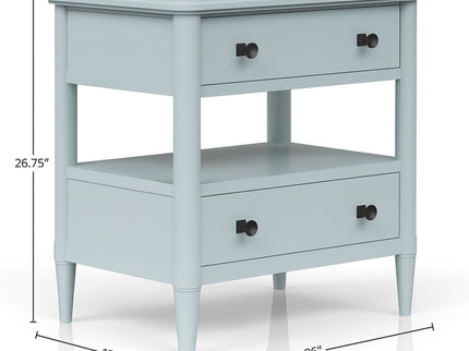 Open Nightstand With 2 Drawers