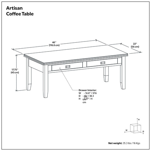 Artisan - Coffee Table - Russet Brown