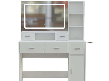40.95" Newly Designed Smart Mirror Dressing Table With Drawers And Storage Cabinet, Dressing Table With Dressing Pad For Bedroom, Dressing Room
