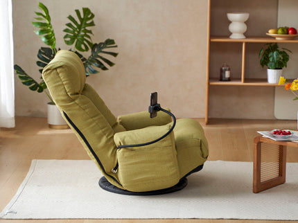 Adjustable Swivel Lounge Chair With 360 Degree Rotating Seat And Headrest Support