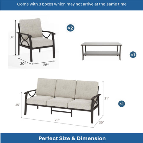 Patio Furniture Set & Coffee Table For Backyard