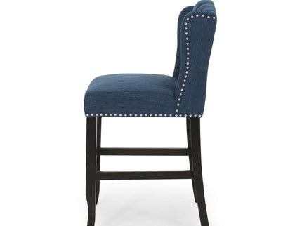 Vienna - Fabric Tufted Counter Stool With Nailhead Accents (Set of 2)