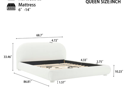 Upholstered Simple Modern Bedroom Bed With Curved Headboard
