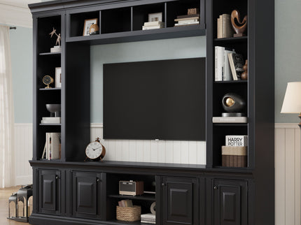 TV Stand With Hutch, Large Entertainment Center With Adjustable Shelves