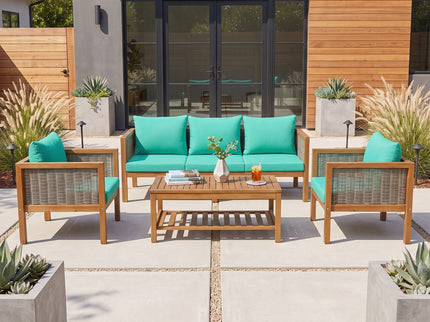 Patio Set Outdoor With Coffee Table And Cushions